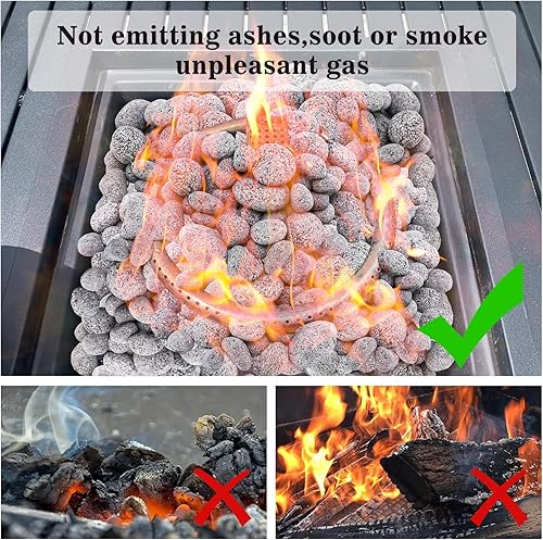 Miniatura 5 de Grisun Piedras de lava gris para pozo de ajuste, piedras de lava templadas naturales seguras de 1-3 pulgadas para chimenea, paisajismo, plantas en