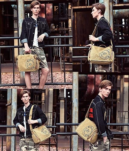 Miniatura 3 de FSD.WG Satchel - Bolsa de mensajero para hombre, lona, bolsa de hombro de viaje de 13.5 pulgadas, bolsa de hombro