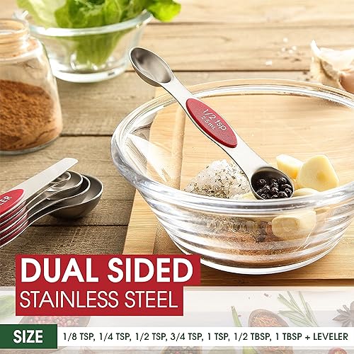 Miniatura 9 de Spring Chef Cuchara de helado y cucharas medidoras magnéticas - Rojo