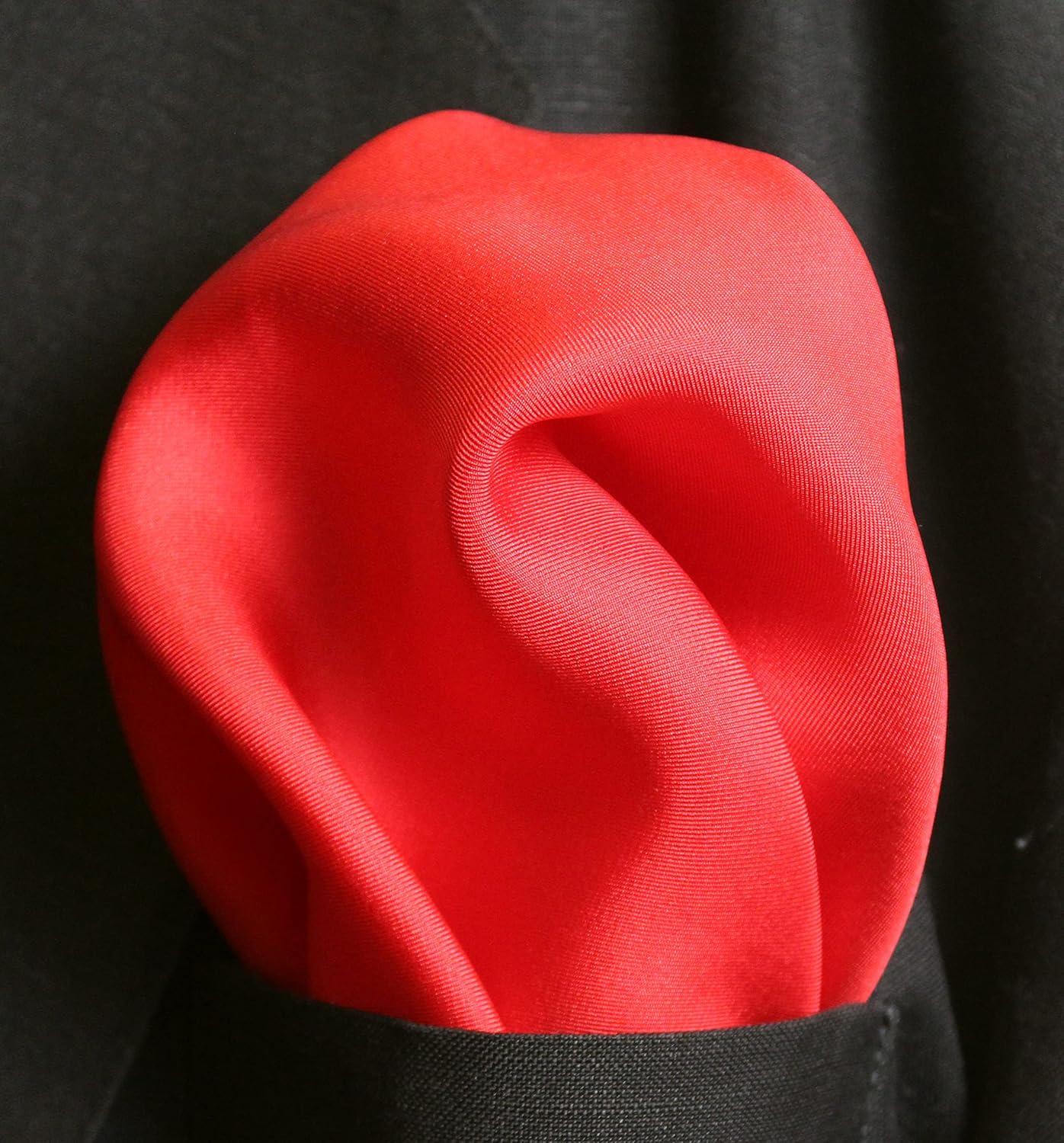 Royal Silk Fine Red Silk Twill Pocket Square for Men 100% Silk - Full-Sized 17"x17" - Image 6