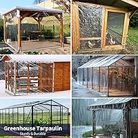 Vista 7 de Lona de Vinilo Transparente 3.3'x8.2' Lonas Transparentes Resistentes Impermeables 14 Mil de Grosor Lona Impermeable Transparente con Ojales