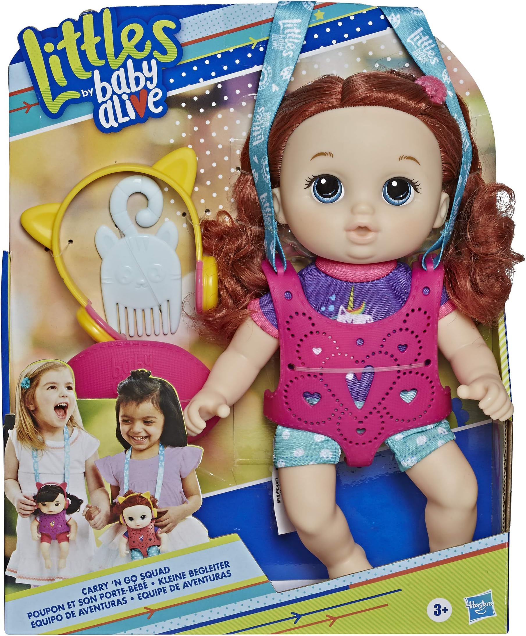 Littles by, Carry ‘N Go Squad, Little Zoe, Red Curly Hair Doll, Carrier, Accessories, Toy For Kids Ages 3 years & Up