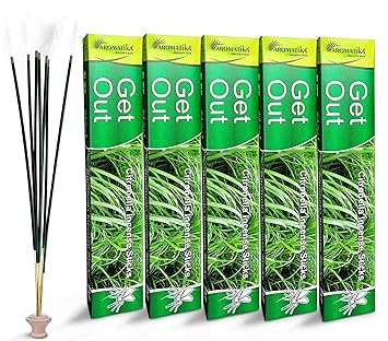 Aromatika Get Out 600 Mosquito Repellent Incense Sticks, Natural and Herbal Citronella Agarbatti Pack | Machar Agarbatti | Anti- Mosquito | Burn Time- 45 mins Approx - image, photos