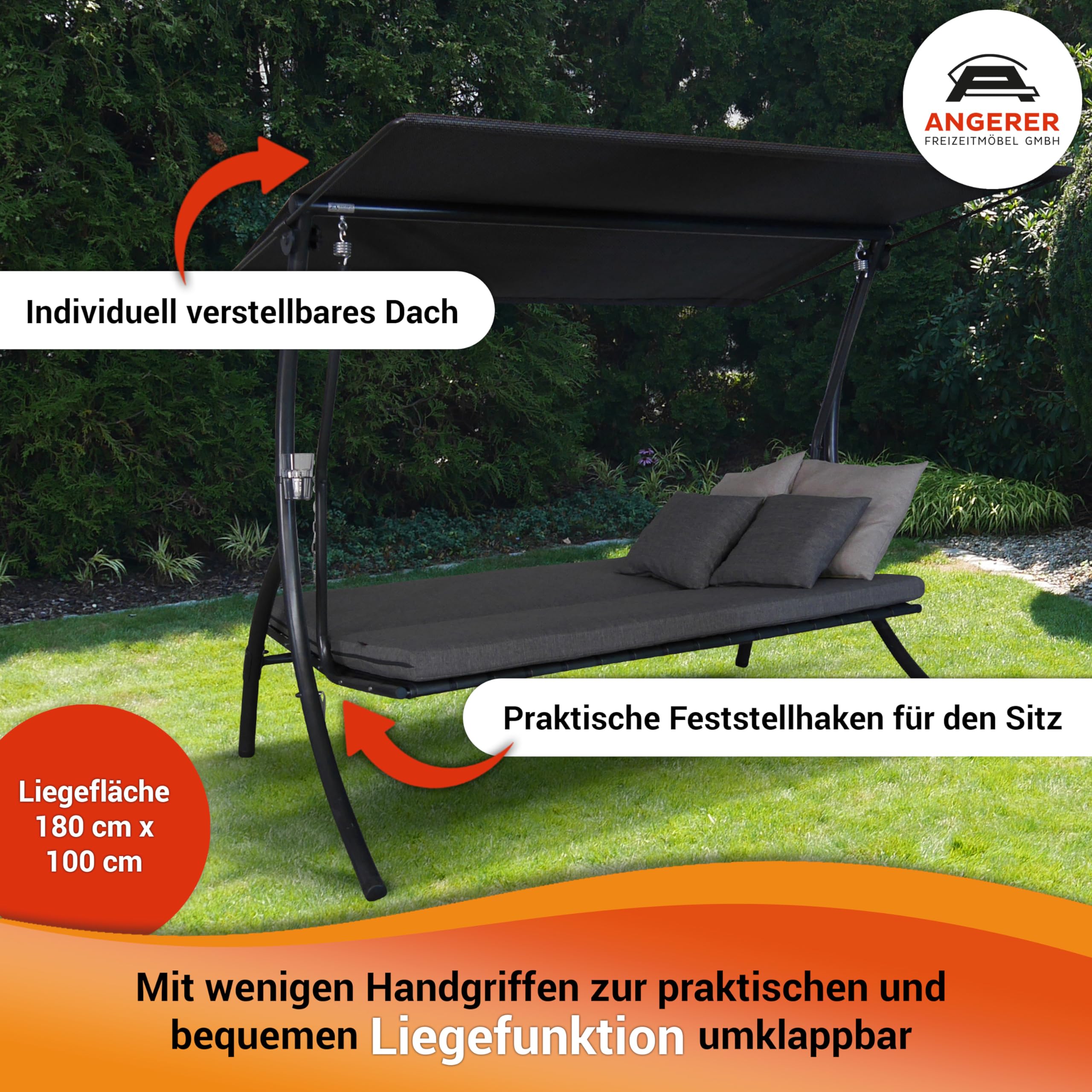 ANGERER Hollywoodschaukel Motion Smart Olive