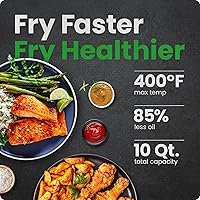 Vista 2 de CHEFMAN Freidora de aire digital multifuncional+ asador, deshidratador, horno de convección, 17 ajustes preestablecidos de pantalla táctil