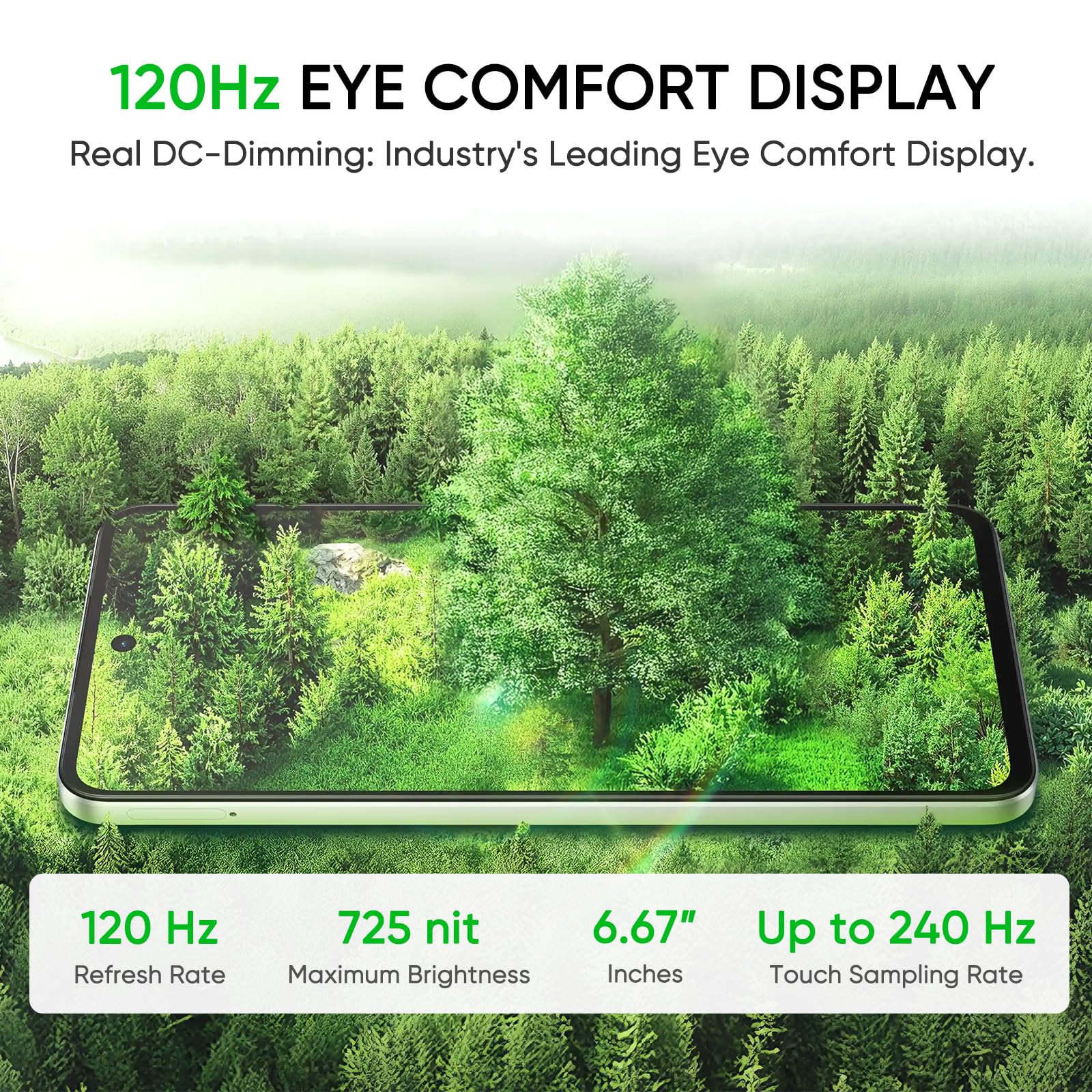 realme C71 Smartphone 8+256GB, Batteria 6000mAH, Ricarica Veloce 45W, Fotocamera 50MP AI, Chipset Octa-Core, Display 6.67'' 120Hz Eye Comfort, IP54 (Senza Caricatore) - Verde