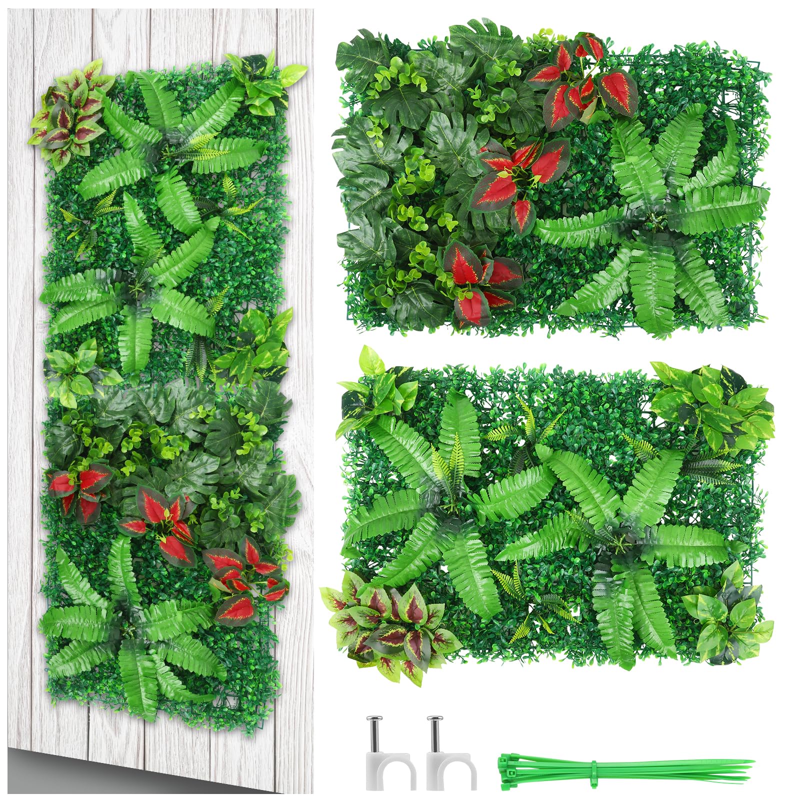 Lot de 2 Mur Végétal Artificiel 60x40cm