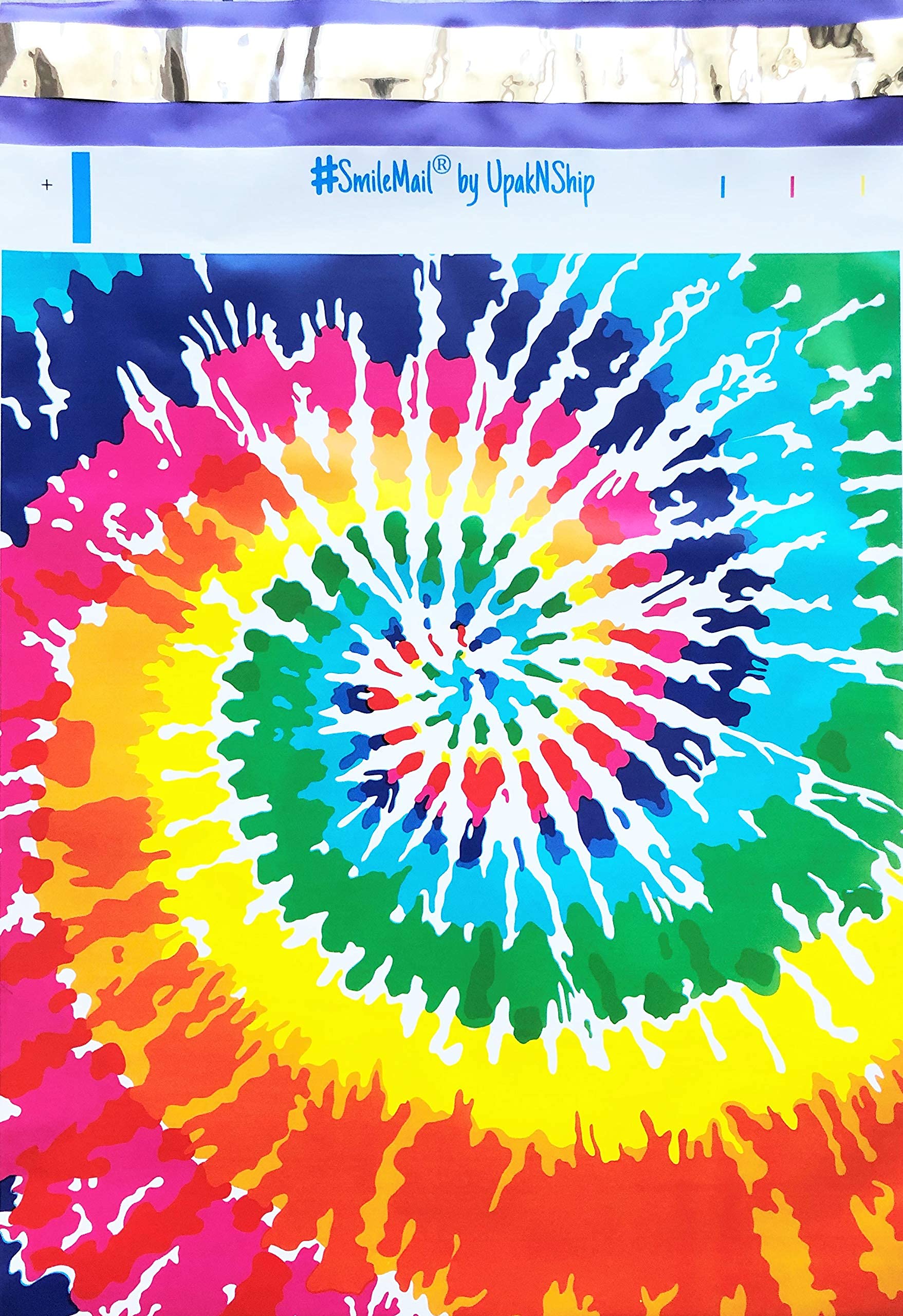 UpakNShip Sold By SackofWonders10x13 - Colorful Tie Dye Designer Printed Poly Mailers Shipping Envelopes Self Sealing Boutique Chic Custom Bags (40 Pcs)