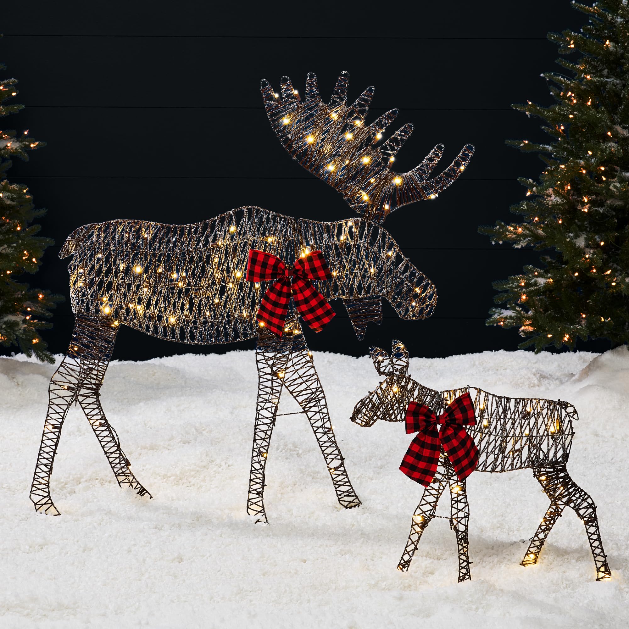 Best Choice Products 2D Moose Family Outdoor 2Pc Christmas