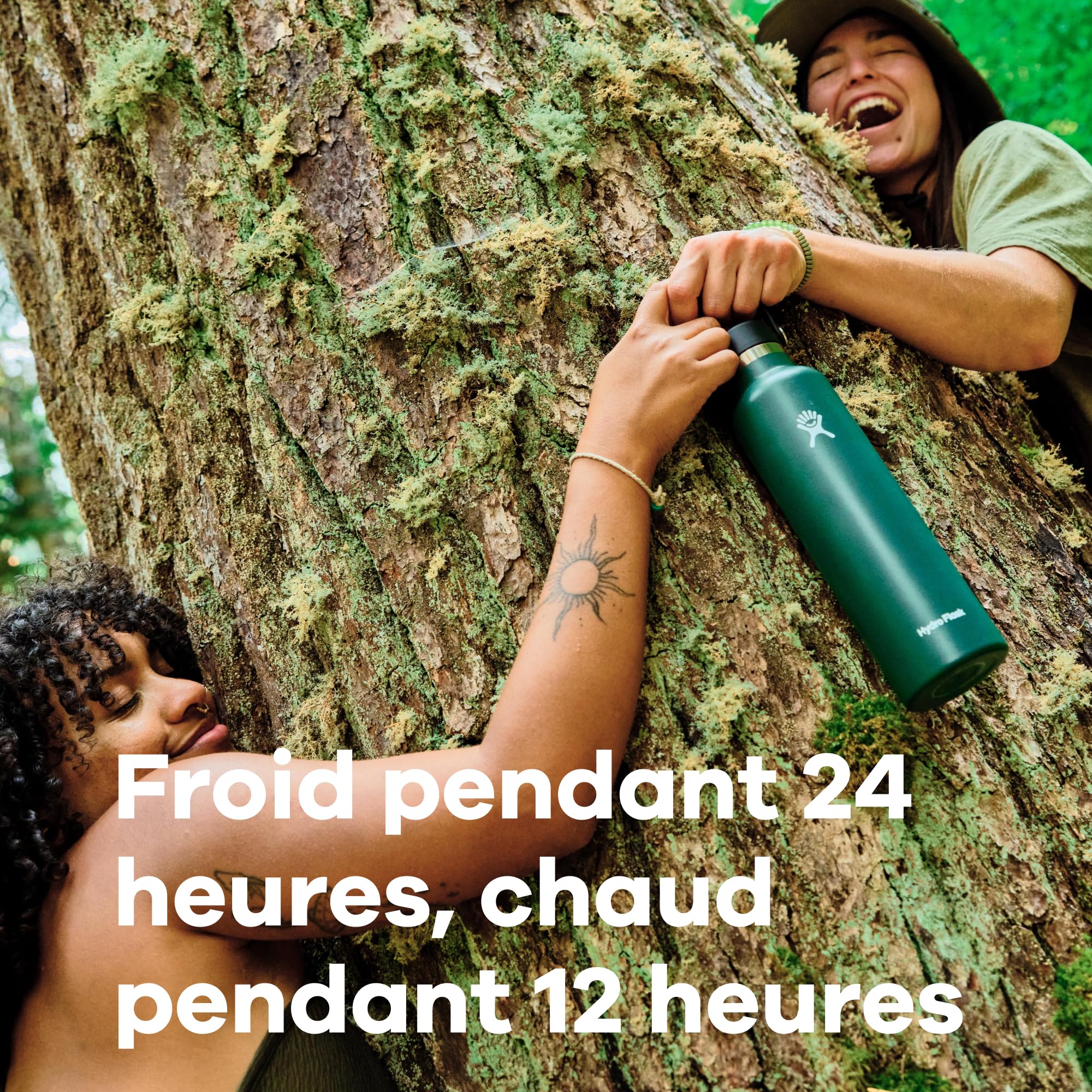 HYDRO FLASK - Gourde Isotherme 621 ml (21 oz) - Bouteille Inox à Isolation Sous Vide - Bouchon Antifuite et Revêtement par Poudre - Ouverture Standard - Indigo