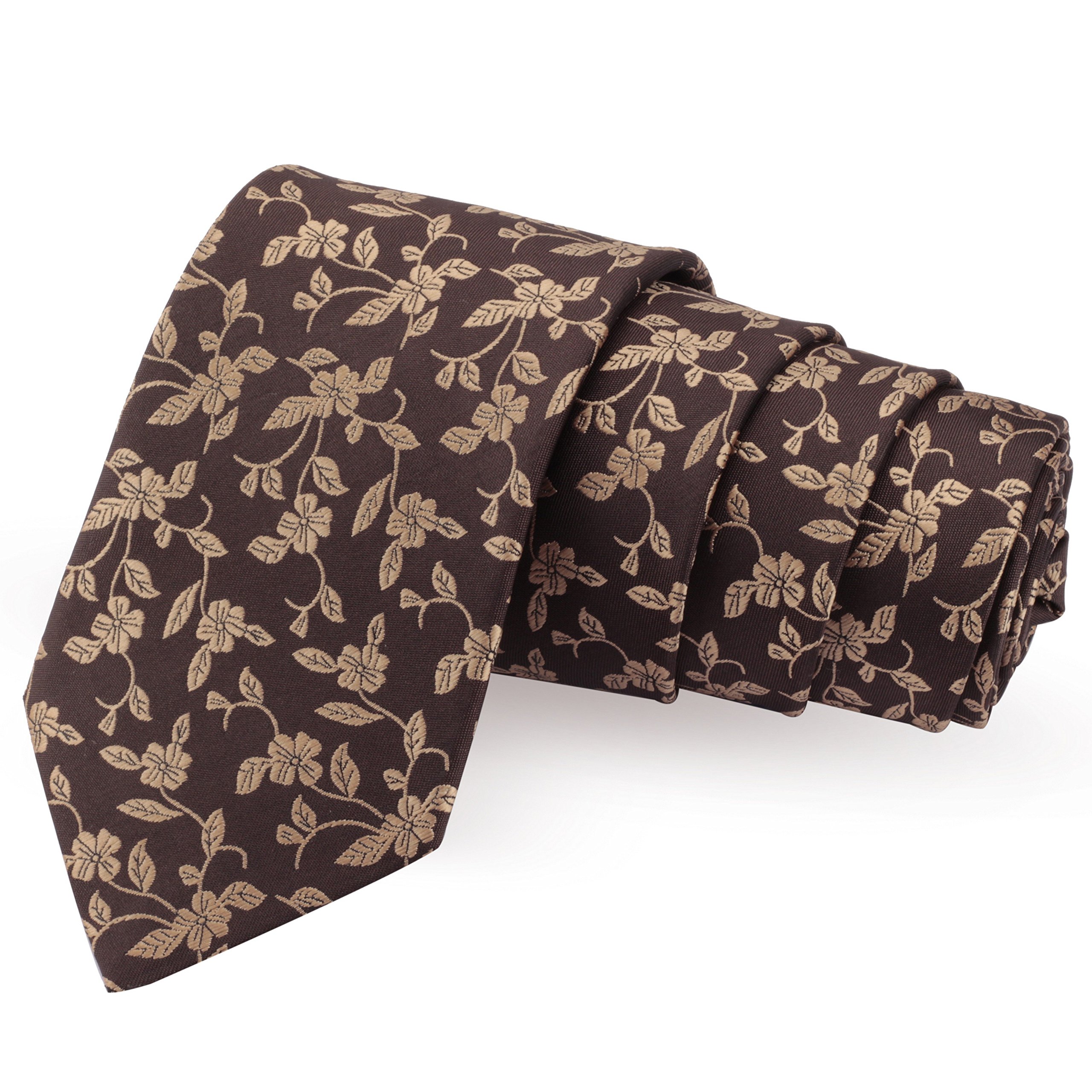peluche Cleaning Cut Brown & Beige Colored Microfiber Necktie for Men-picture-57