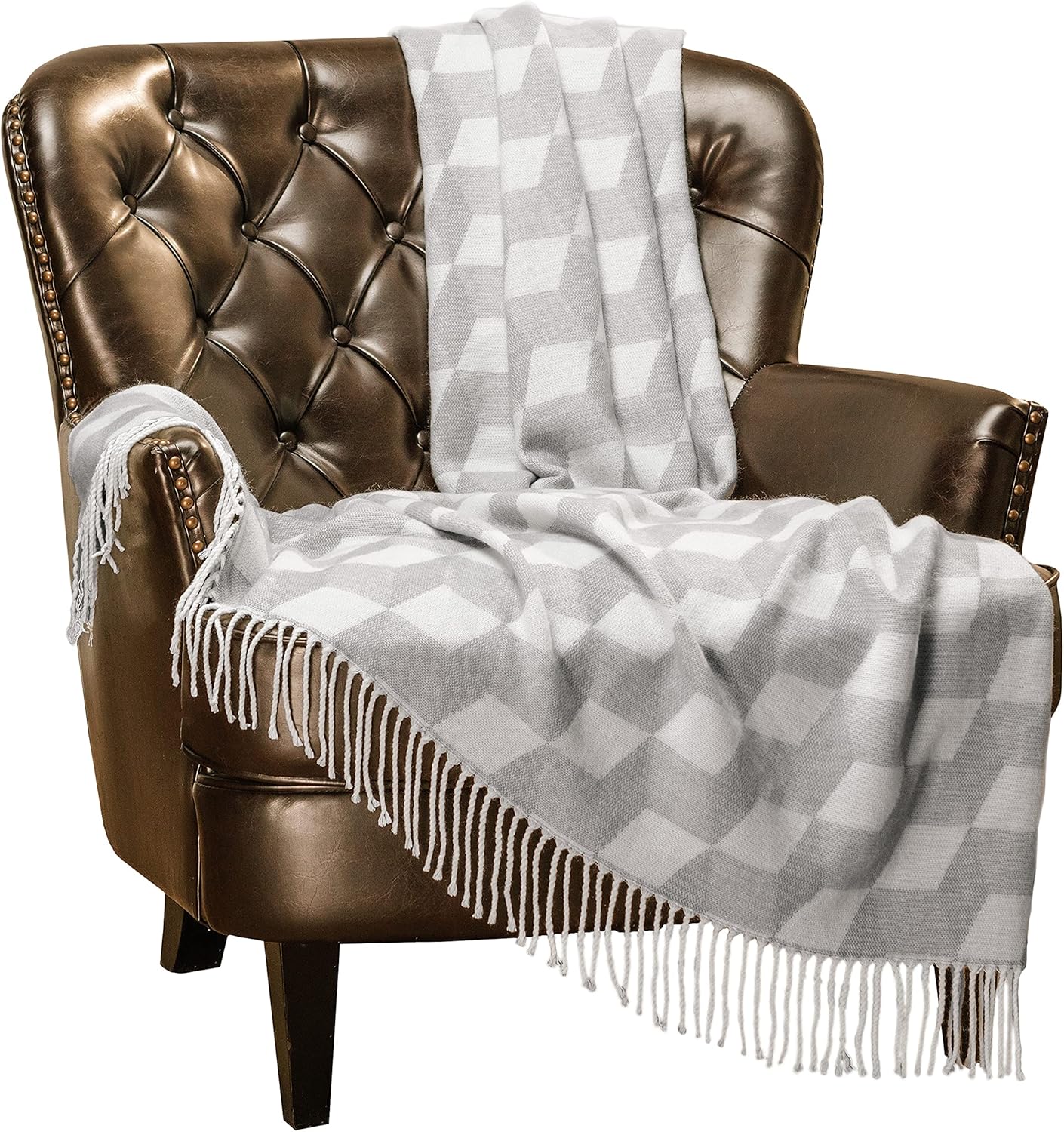 Chanasya Premium Textured Waffle Acrylic Throw Blanket with Tassels - Lightweight and Super Soft Modern Woven Blanket for Couch, Home, Living Room, and Bedroom Décor(50x65 Inches) Blanket