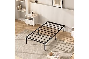 Twin 14inch Metal Bed Frame: No Box Spring Required, Heavy Duty Black...