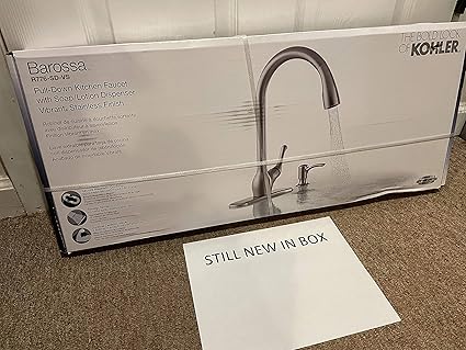 Kohler K-R776-SD-VS Barossa Pull-Down Kitchen Faucet with Soap/Lotion Dispenser in Vibrant Stainless Finish