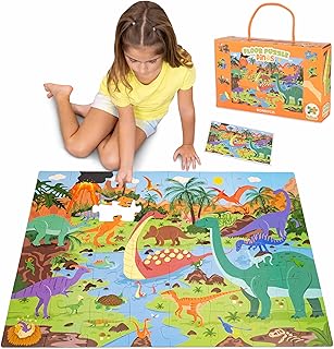 Comprar BONNYCO Puzzle Niños XXL de Dinosaurios con 48 Piezas Grandes. Rompecabezas Gigante Infantil de 92 x 62 cm, Regalos para Niños y Niñas. Juguetes Educativos 2 a 8 Años