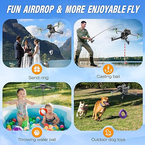 Miniatura 2 de (3 en 1) FLYDrone Mavic 3 Pro Tren de aterrizaje con sistema Airdrop, dispositivo de liberación de carga útilentregatransporte para DJI Mavic 3