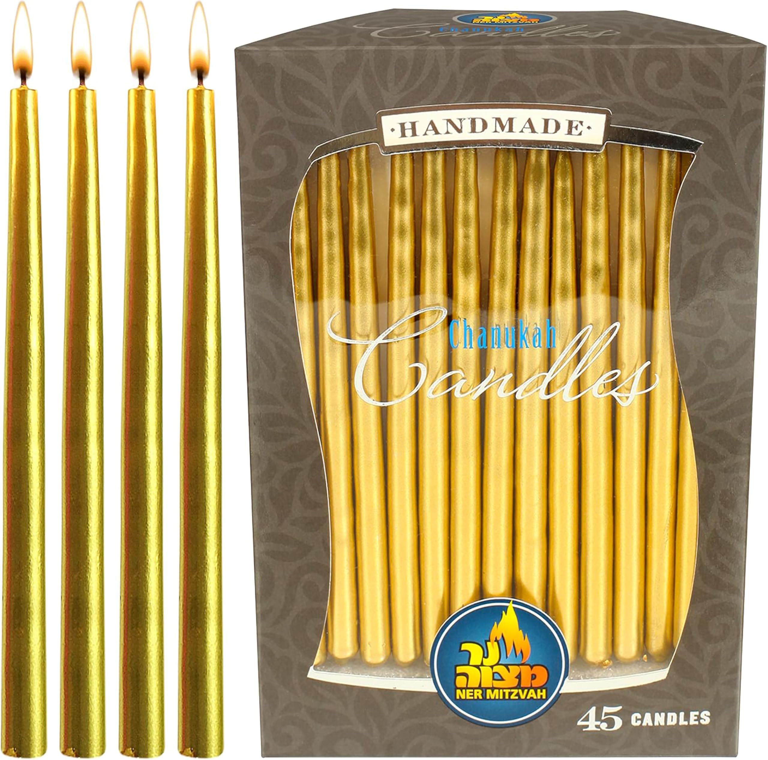 Ner Mitzvah Dripless Chanukah Candles, Hanukkah Candles Fits Most Menorahs, Premium Quality