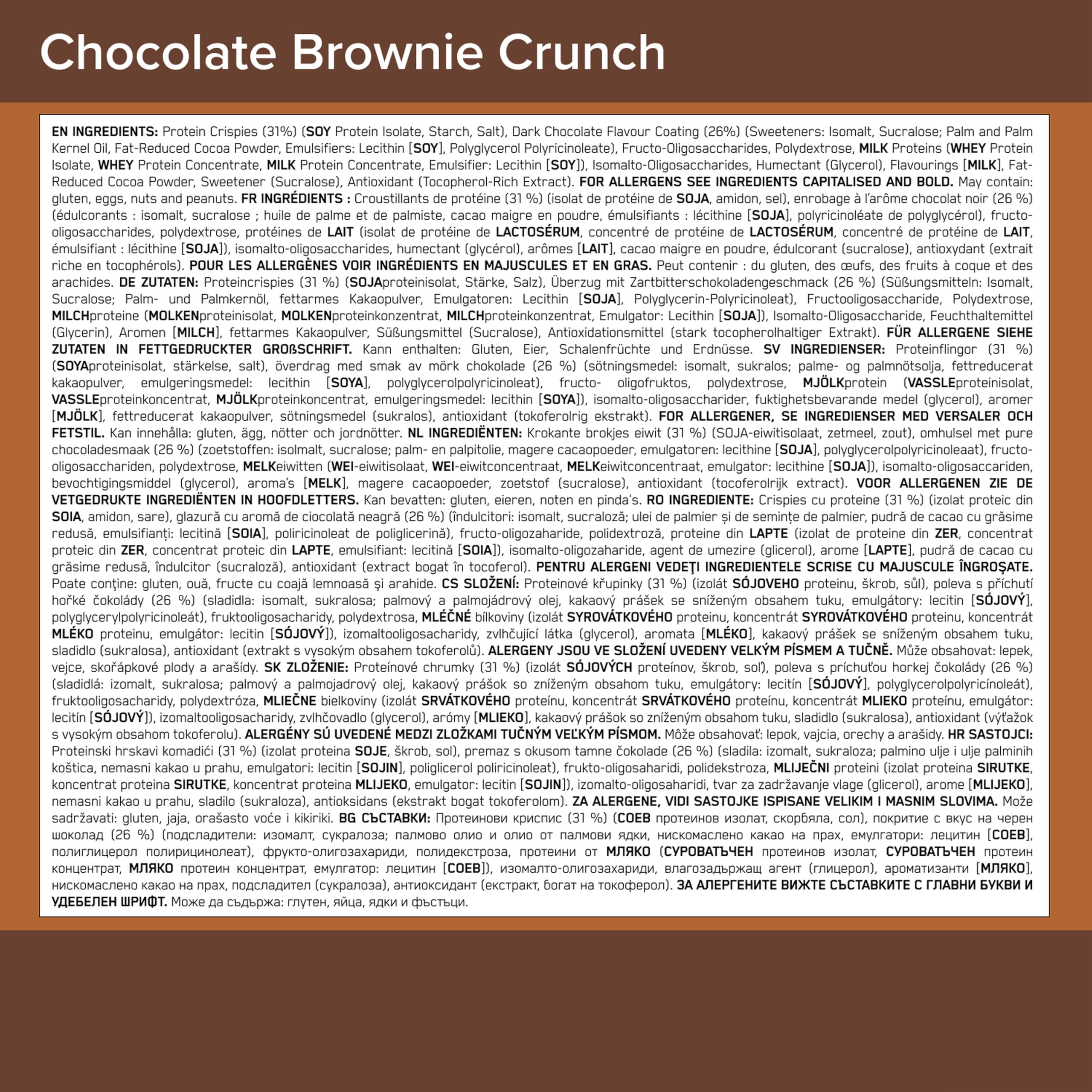 Optimum Nutrition Protein Crisp Bar (10x65g) Croustillant au chocolat et au brownie