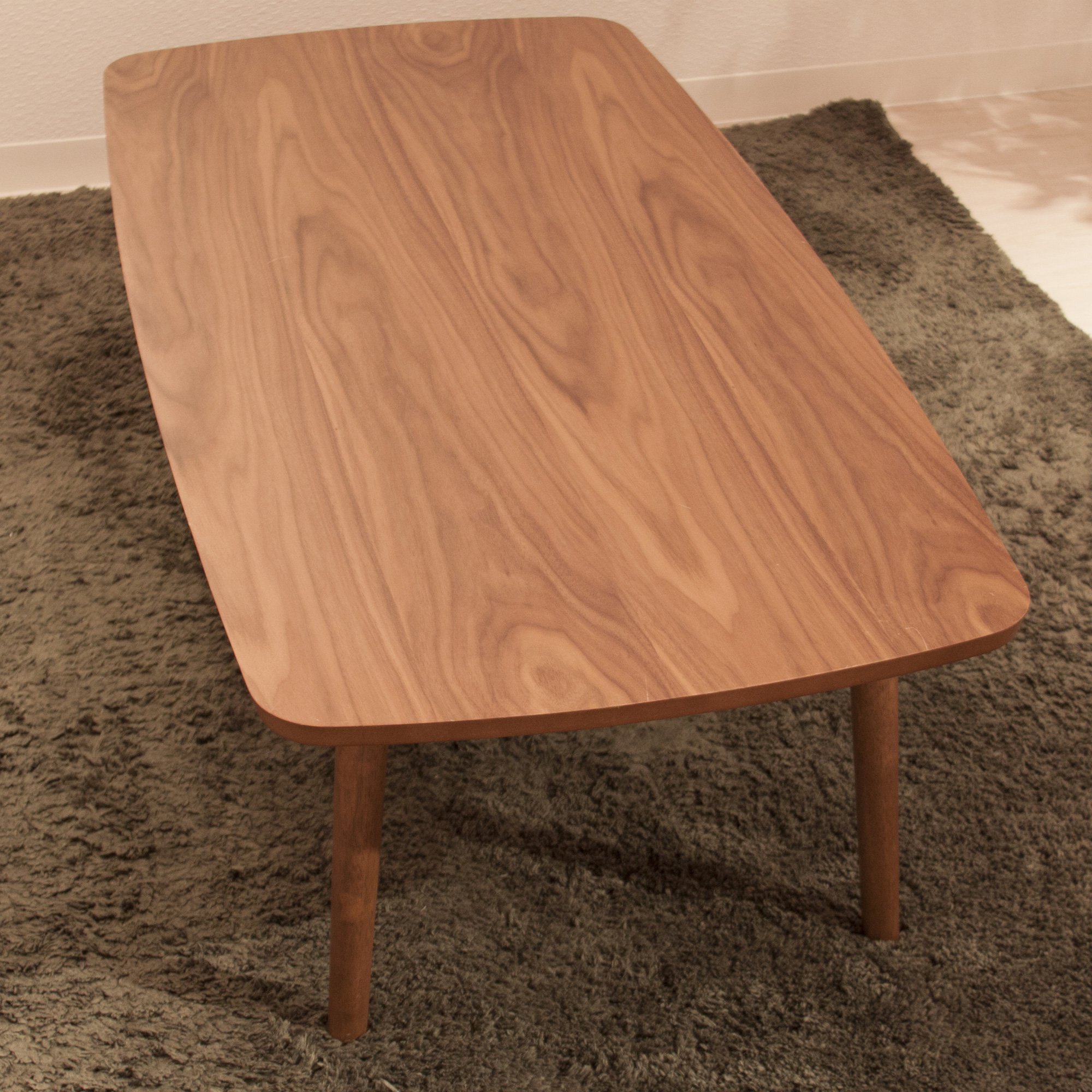 Mesa plegable con patas de 41.3 pulgadas de ancho x 20.5 pulgadas de profundidad x 13.8 pulgadas de nogal natural y madera de caucho, mesa de centro para el hogar y la vida, color madera de nogal 9