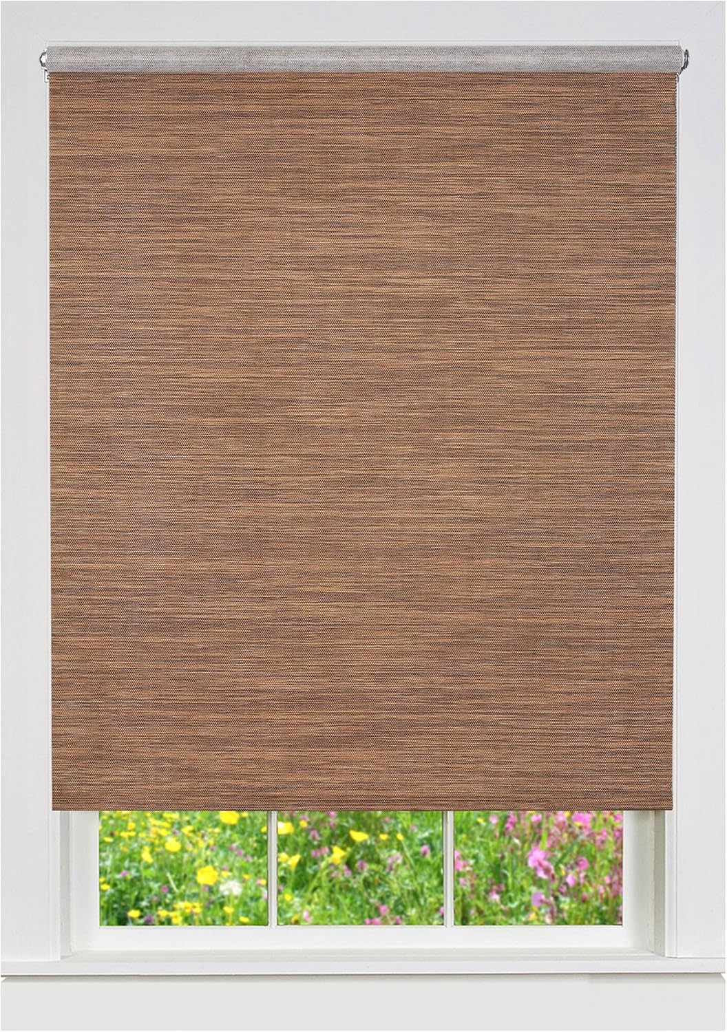 212 Main 37 x 72 in. Cords Free Privacy Jute Shade Cocoa