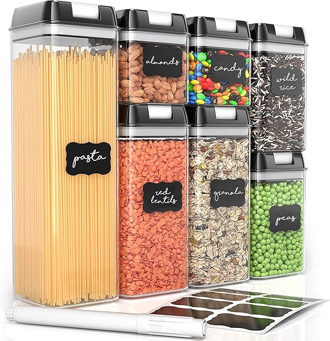 Kitchen Organizers and Storage Containers Set of 7 Pantry Food Storage Containers with