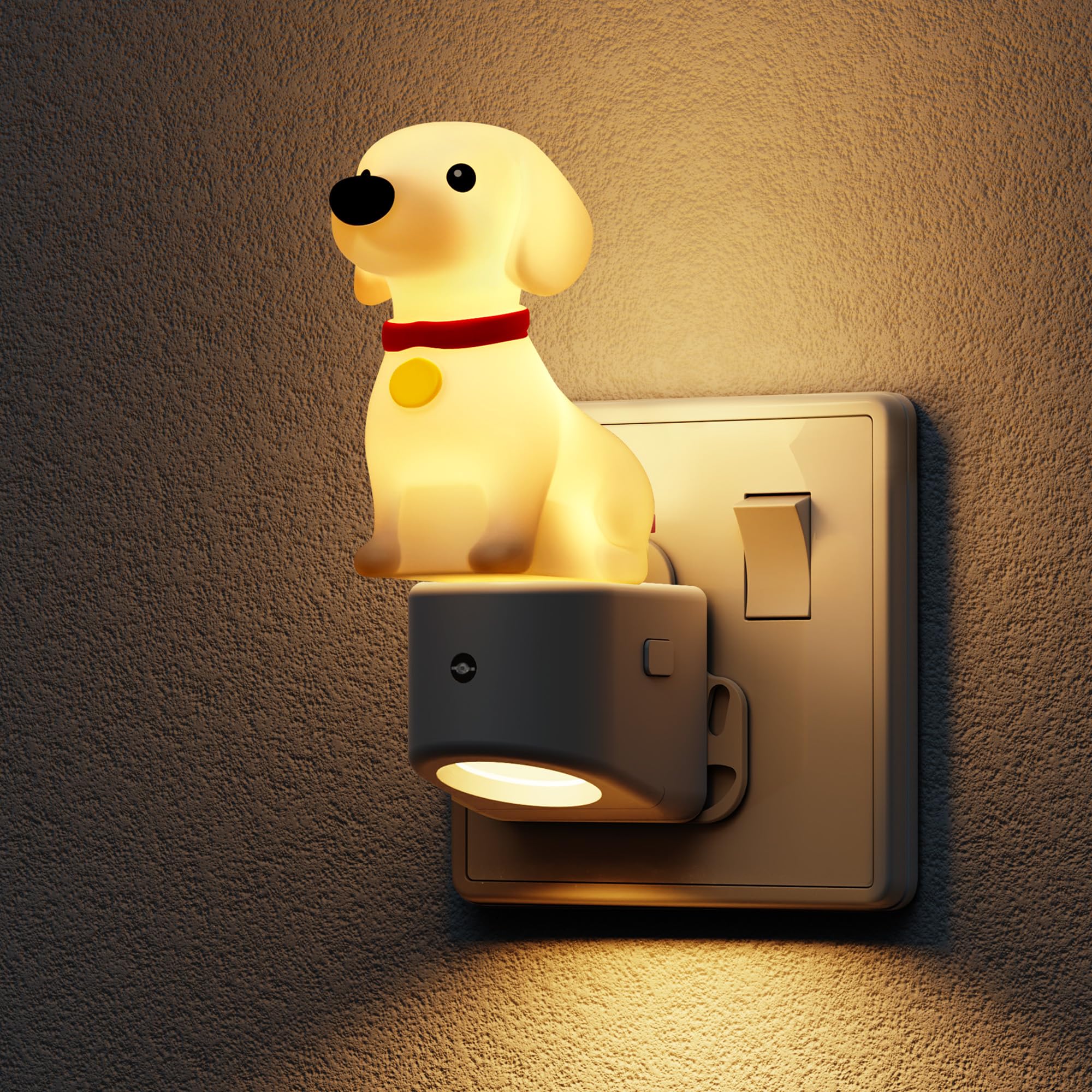 LOHAS-LED Night Light, 3D Dachshund Night Light Plug in Wall, Dusk to Dawn Sensor, RGB + Warm White 3000K, Baby Nightlight for Hallway, Nursery, Kids Room, Bedroom, Toddler — image 1