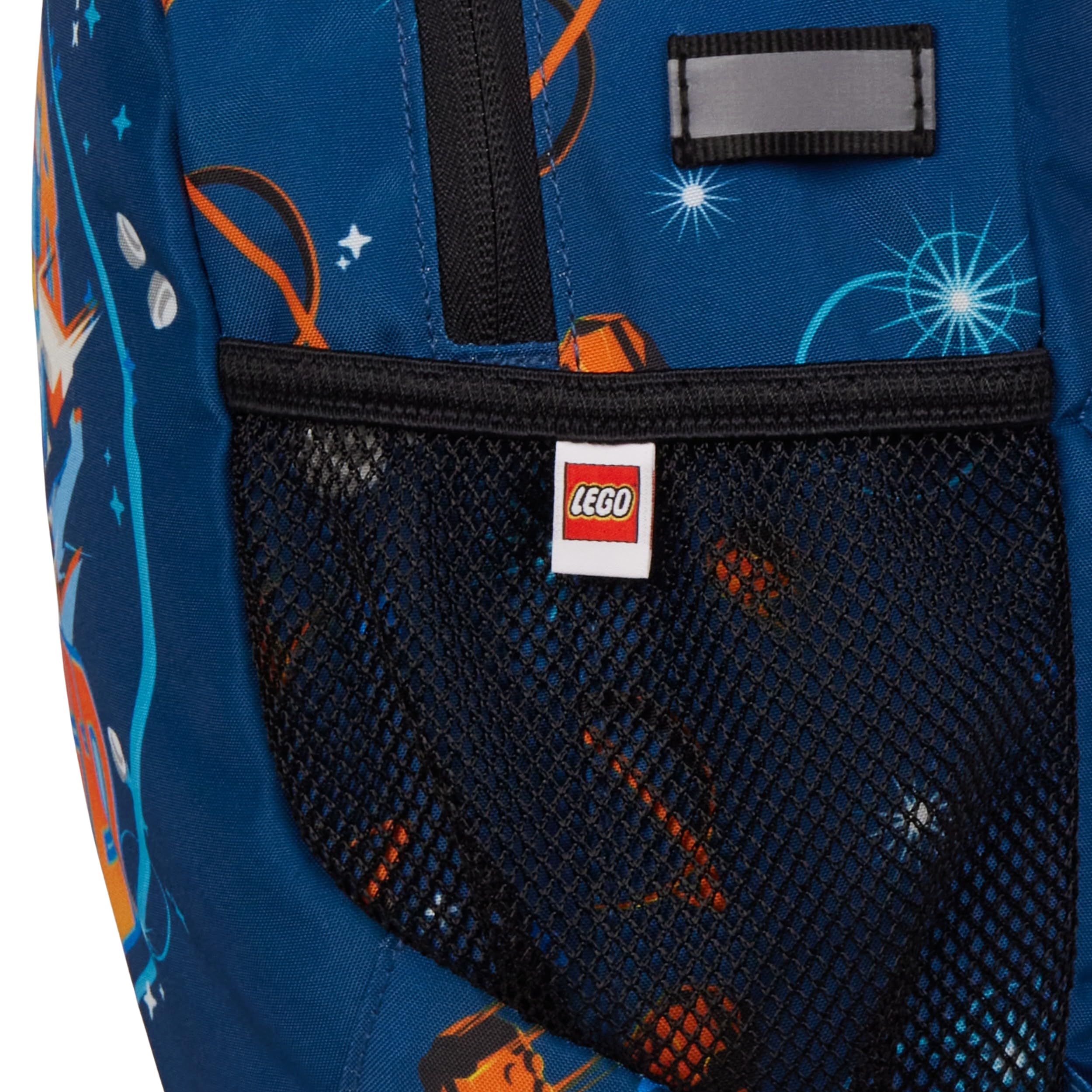 SKANDO BAGS Mochila de guardería LEGO, City, Hyperspace: bolsillo ligero con correas ajustables, etiqueta para nombre, bolsillo lateral de malla y reflectores en todos los lados.