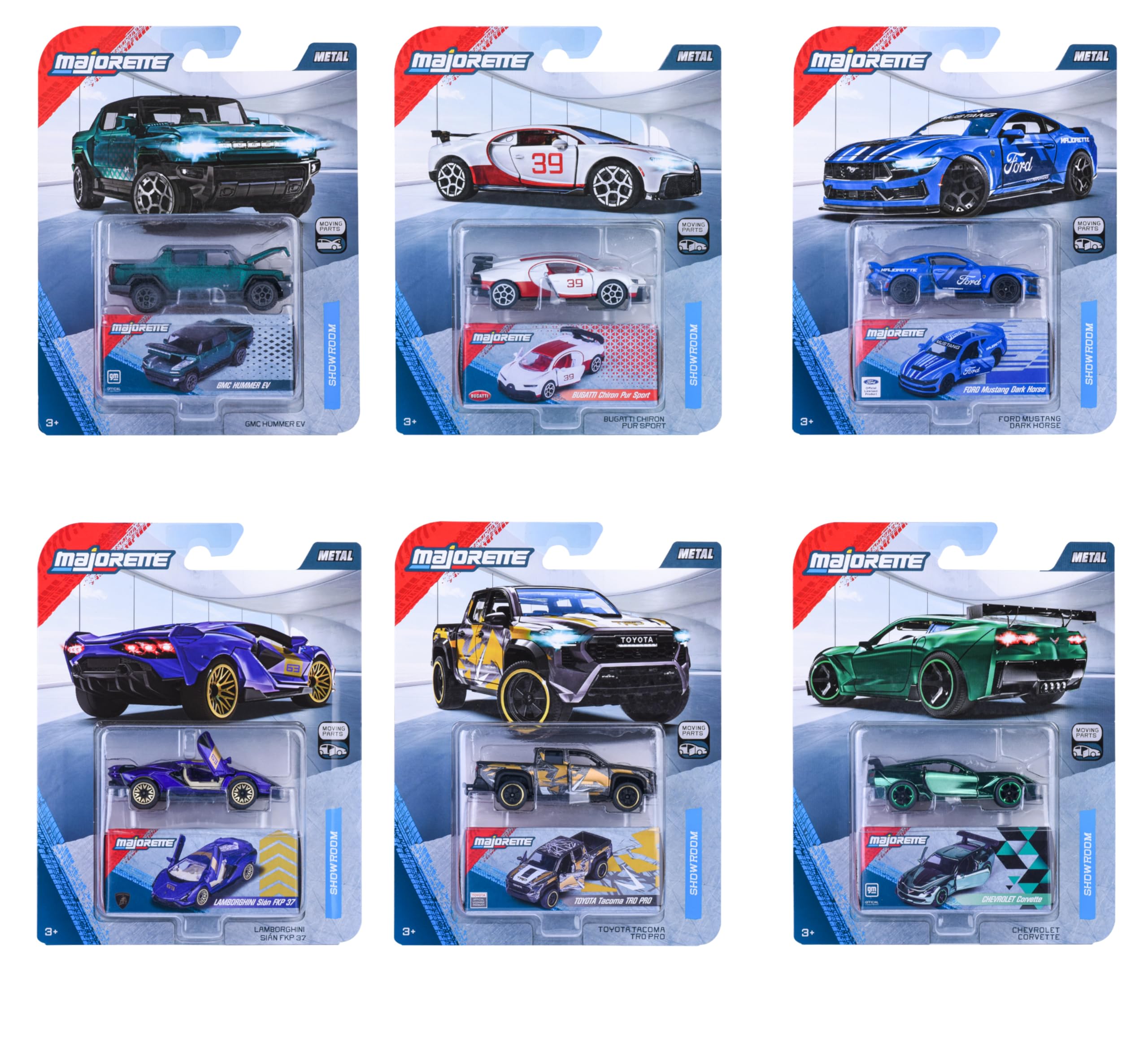 Majorette - Voiture Miniature de Luxe (1 Voiture), 1 sur 6 (Audi, Bugatti, Land Rover, Nissan, Porsche) en métal avec boîte de Collection, 7,5 cm, pour Les Enfants à partir de 3 Ans