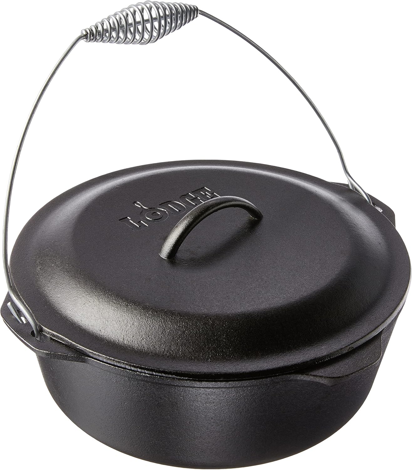 9 Quart Pre-Seasoned Cast Iron Dutch Oven with Lid - Wire Bail Handle for Easy Transfer from Cooking Surface to Table - Use in the Oven