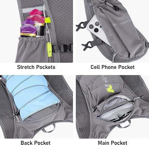 Miniatura 7 de Chaleco de hidratación para correr para mujeres y hombres, chaleco de agua mochila de 5 litros, mochila ligera de hidratación para senderismo,