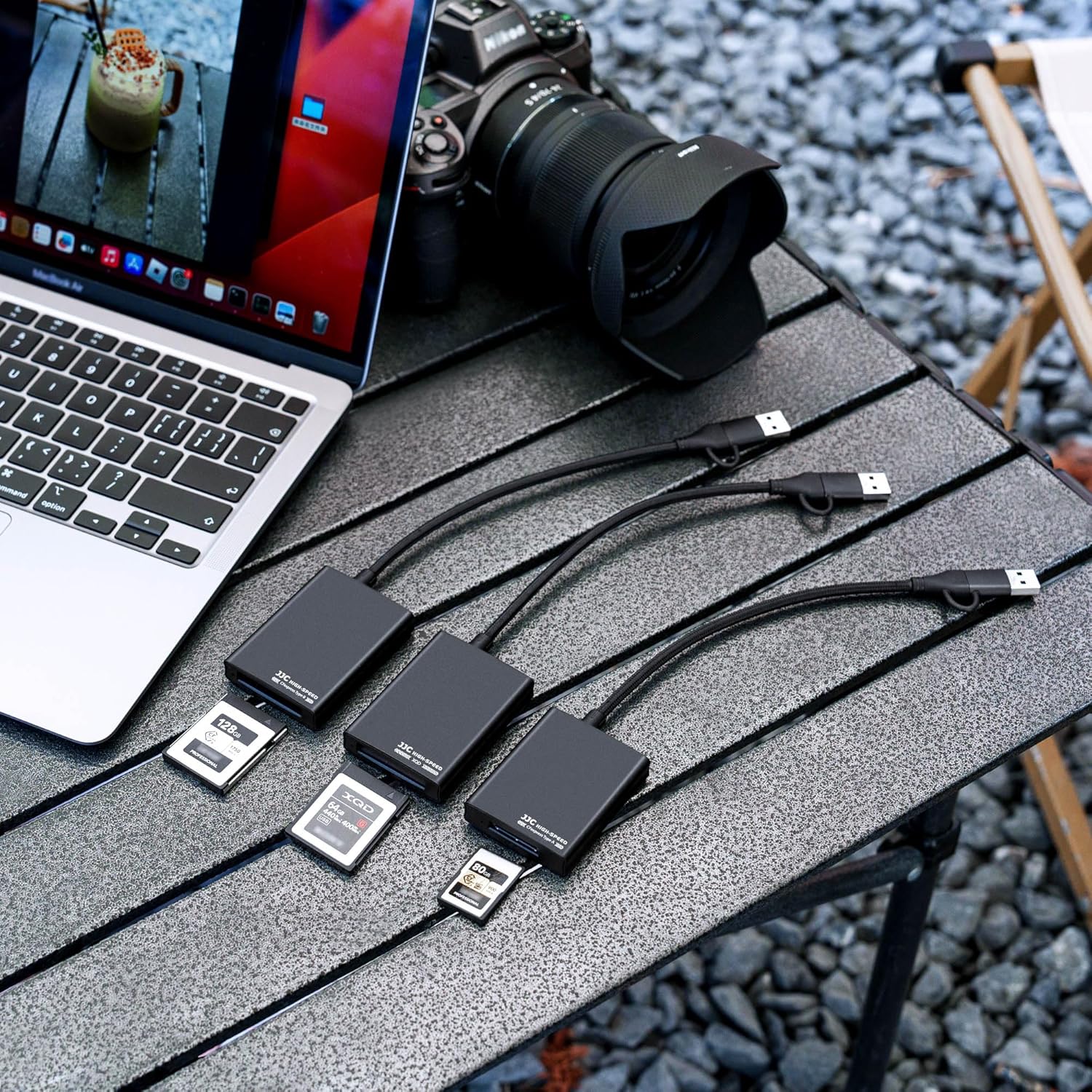 JJC CFexpress Type A Card Reader with USB 3.2(Gen 2) 10Gbps, USB C/A 2-in-1 Type A CFexpress Adapter, Compatible with Wins/Mac OS/Linux/Android (Only for Type A Card)