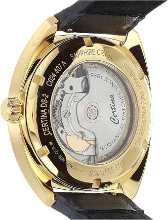 Certina, Mens, DS-2, Stainless Steel, Swiss Automatic, Watch, Yellow, Plastic, 20, (C0244073736100)