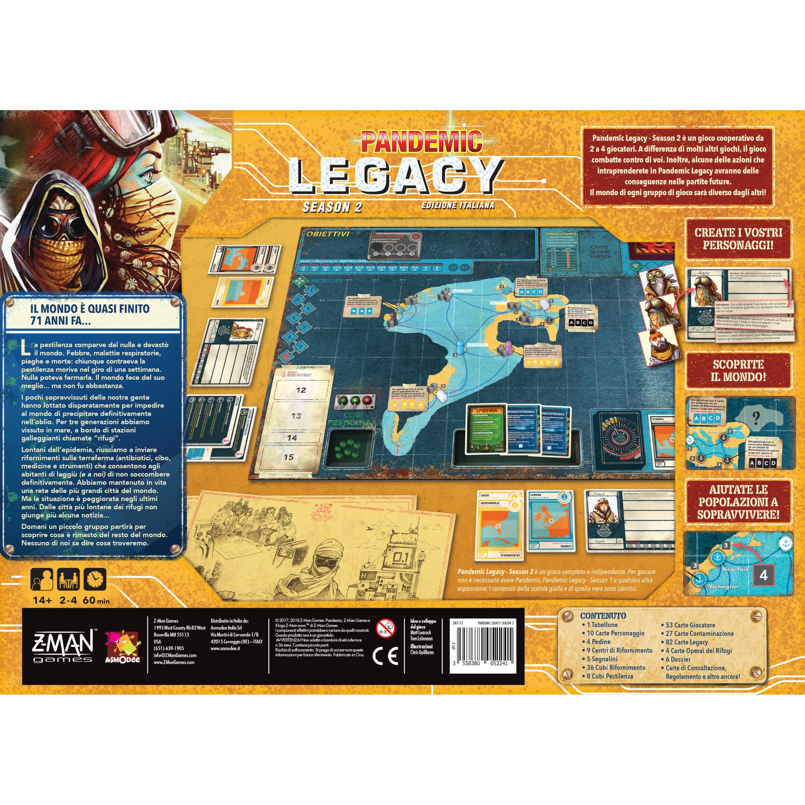 Asmodee - Pandemic Legacy Season 2: Giallo - Gioco da Tavolo, 2-4 Giocatori, 13+ Anni, Edizione in Italiano