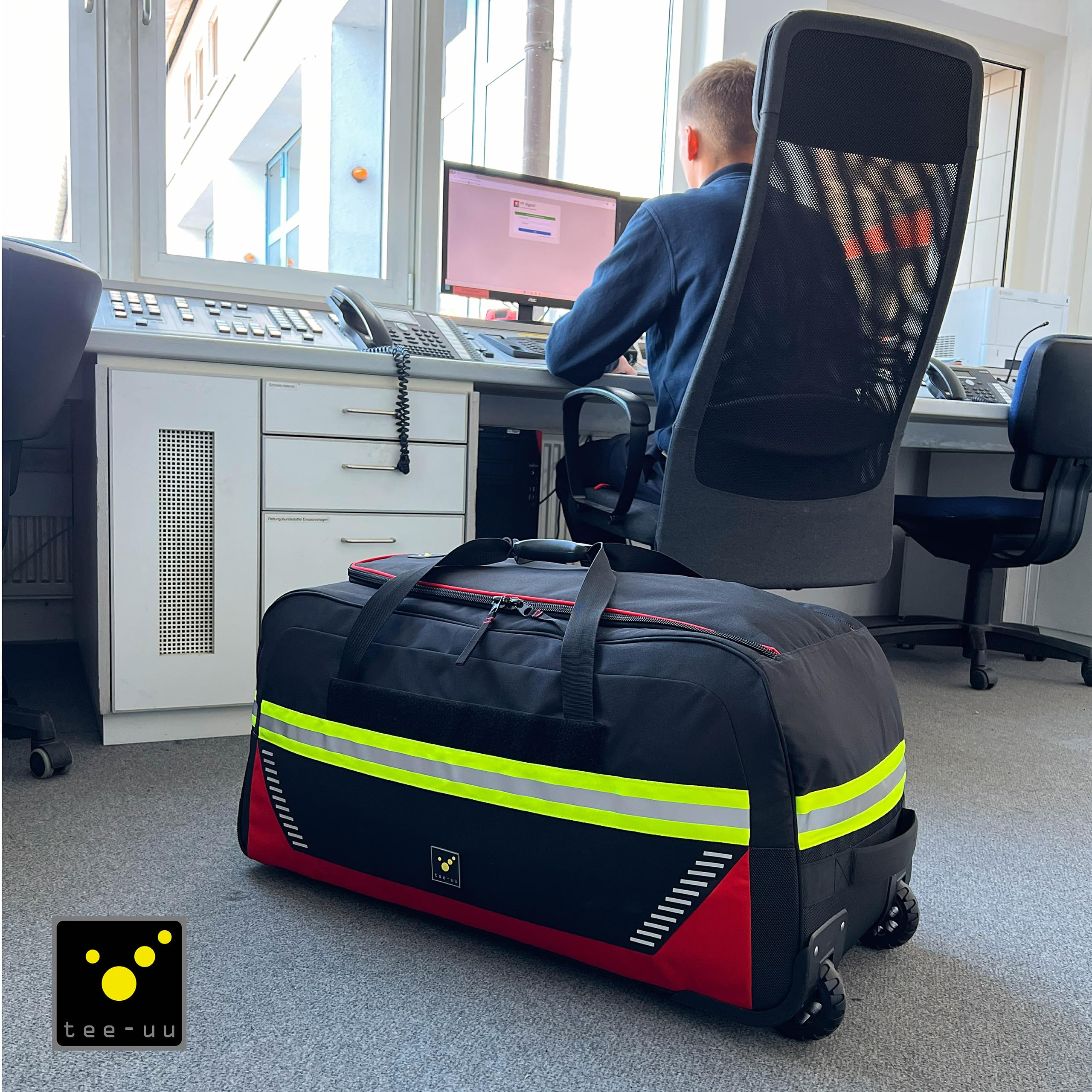 tee-uu TROLLEYBAG EVO Bekleidungstasche | Trolley-Tasche | 90 L Stauraum | Verschiedene Varianten (AB-Feuerwehr)
