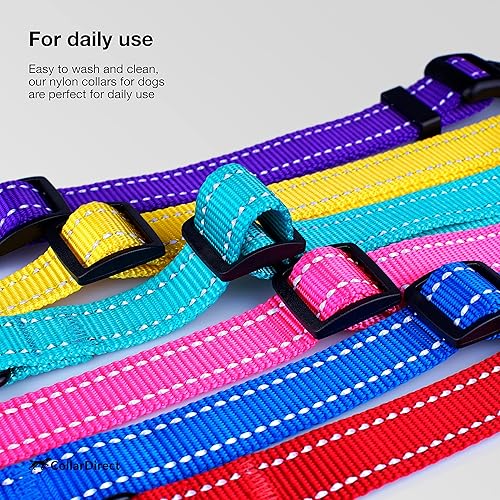 Miniatura 6 de CollarDirect - Collar de seguridad reflejante para perro, con hebilla ajustable de nailon, para perros pequeños, medianos, grandes, en color rosa,
