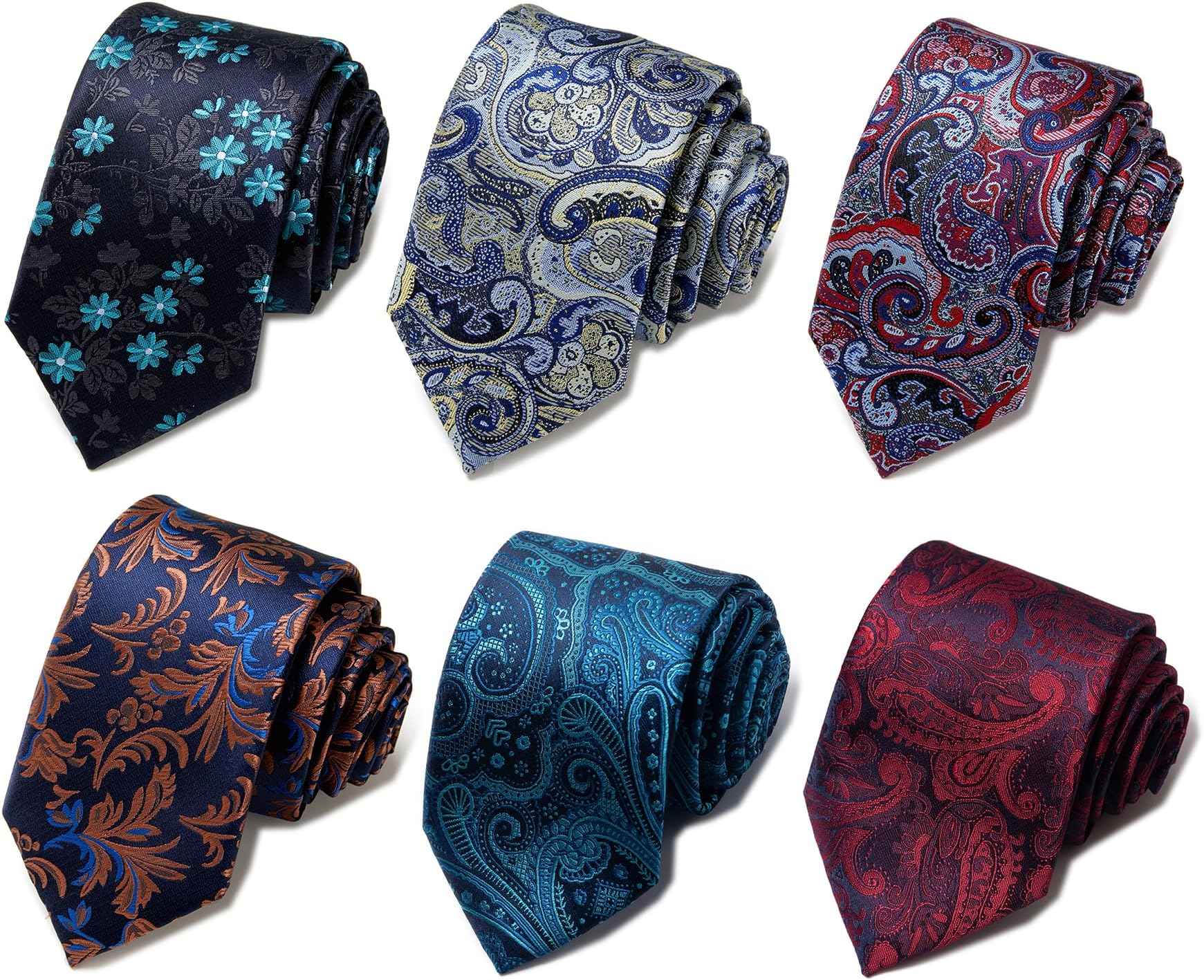 Tie For Men Necktie Woven Jacquard Neck Ties Set 6 PCS