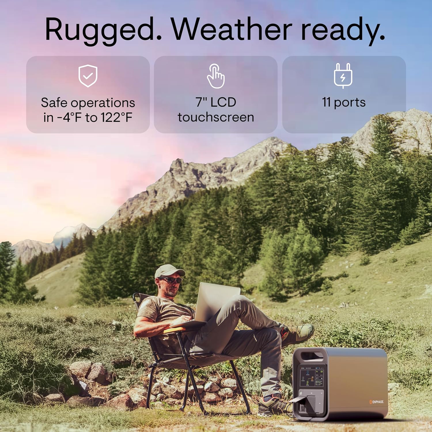 Enphase IQ PowerPack 1500 Wh Portable Power Station | UL 9540A Certified Solar Generator | Home Backup Power Outage | LFP Battery | IQ8 Microinverters | Enphase App | 11 Ports 1500 W