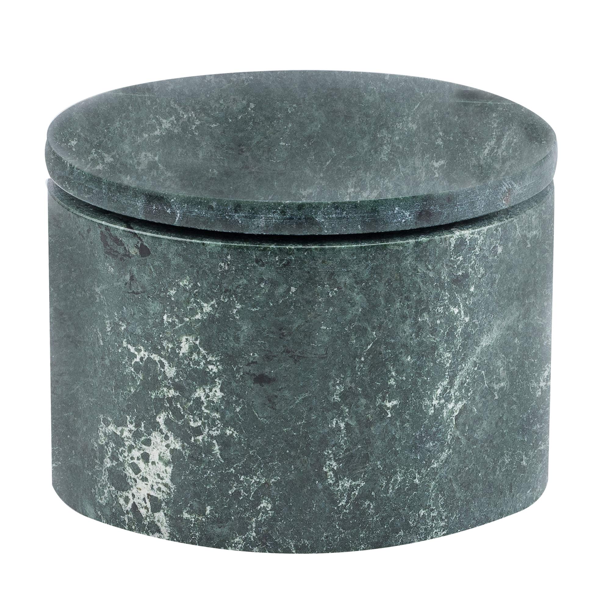 NikkisPride Marble Unique Salt and Pepper Cellar Box Covered with Lid (4 In, Green)