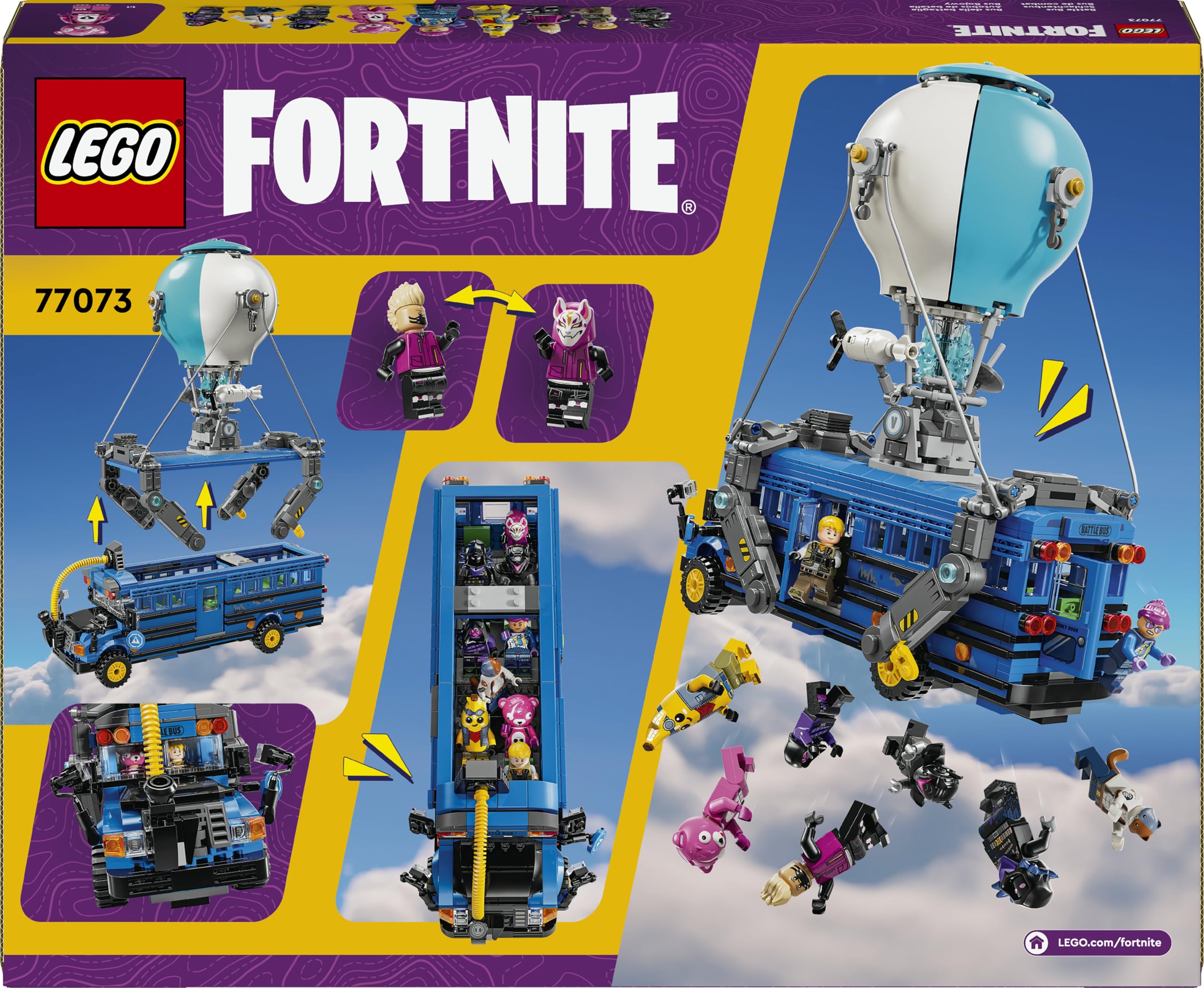LEGO Fortnite Schlachtenbus, Spielzeug zum Videospiel mit Minifiguren, Geschenk für Gaming Fans ab 10 Jahren, Fahrzeug Bauset für Kinder, Kreatives Geschenk zum Geburtstag - 77073