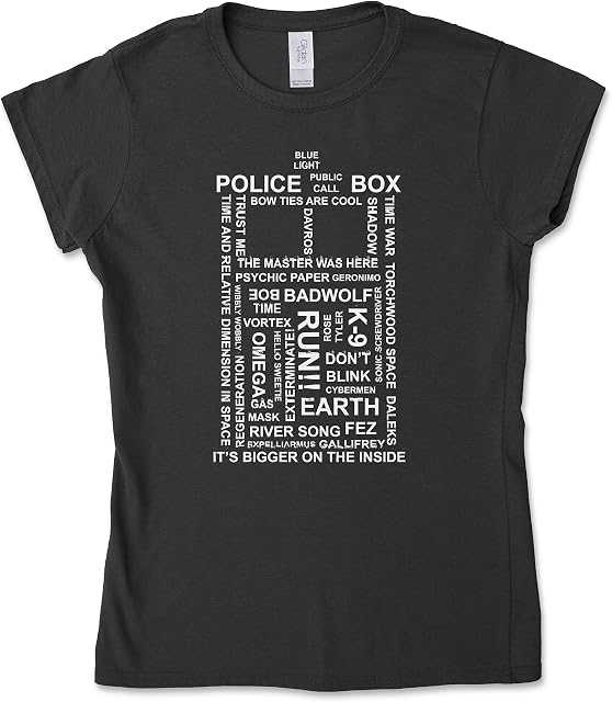 Ladies Tardis T-Shirt, Limited Edition Metallic Silver