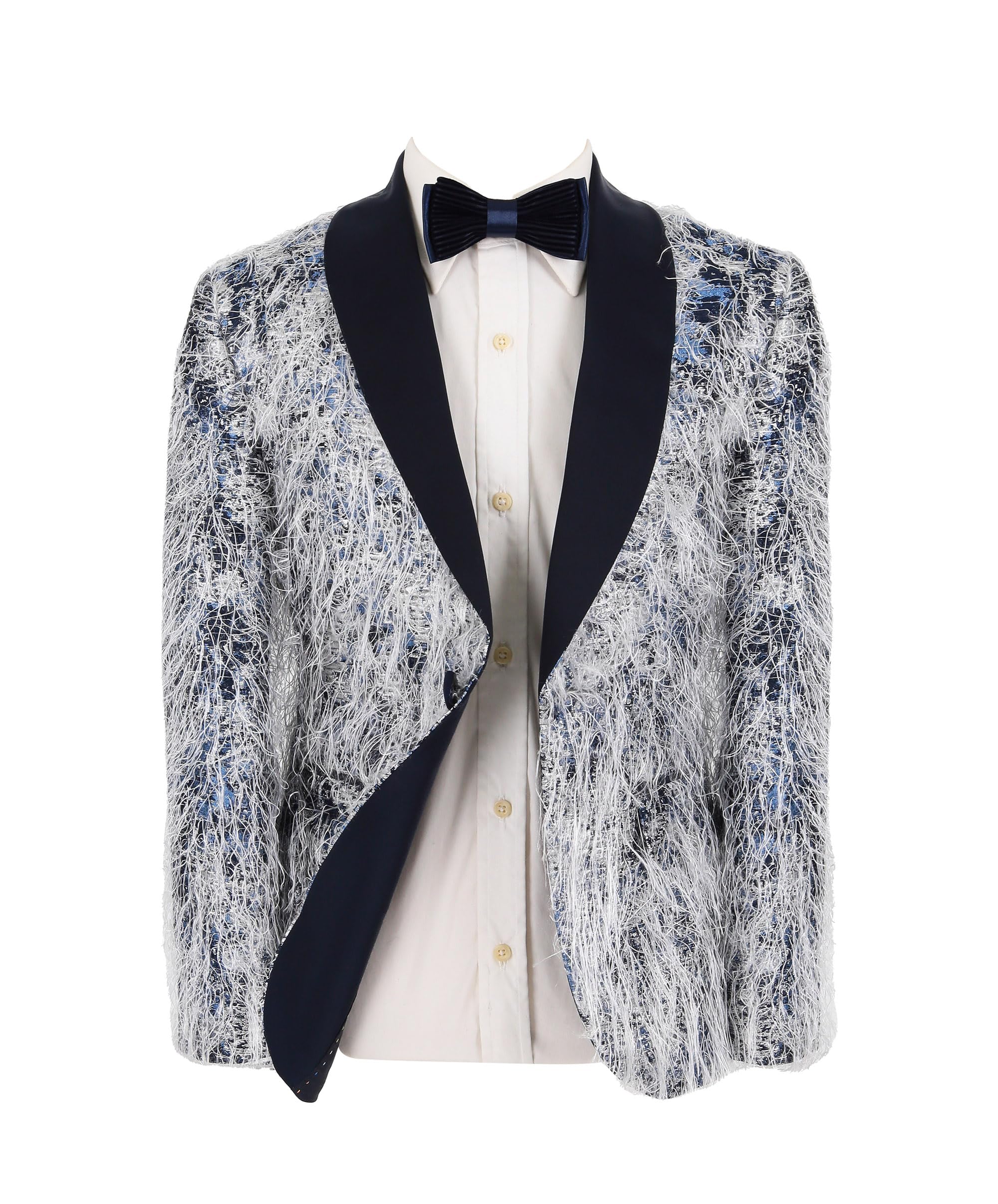 Costume smoking jacquard pour garçon ensemble noir performance 2 pièces - 6