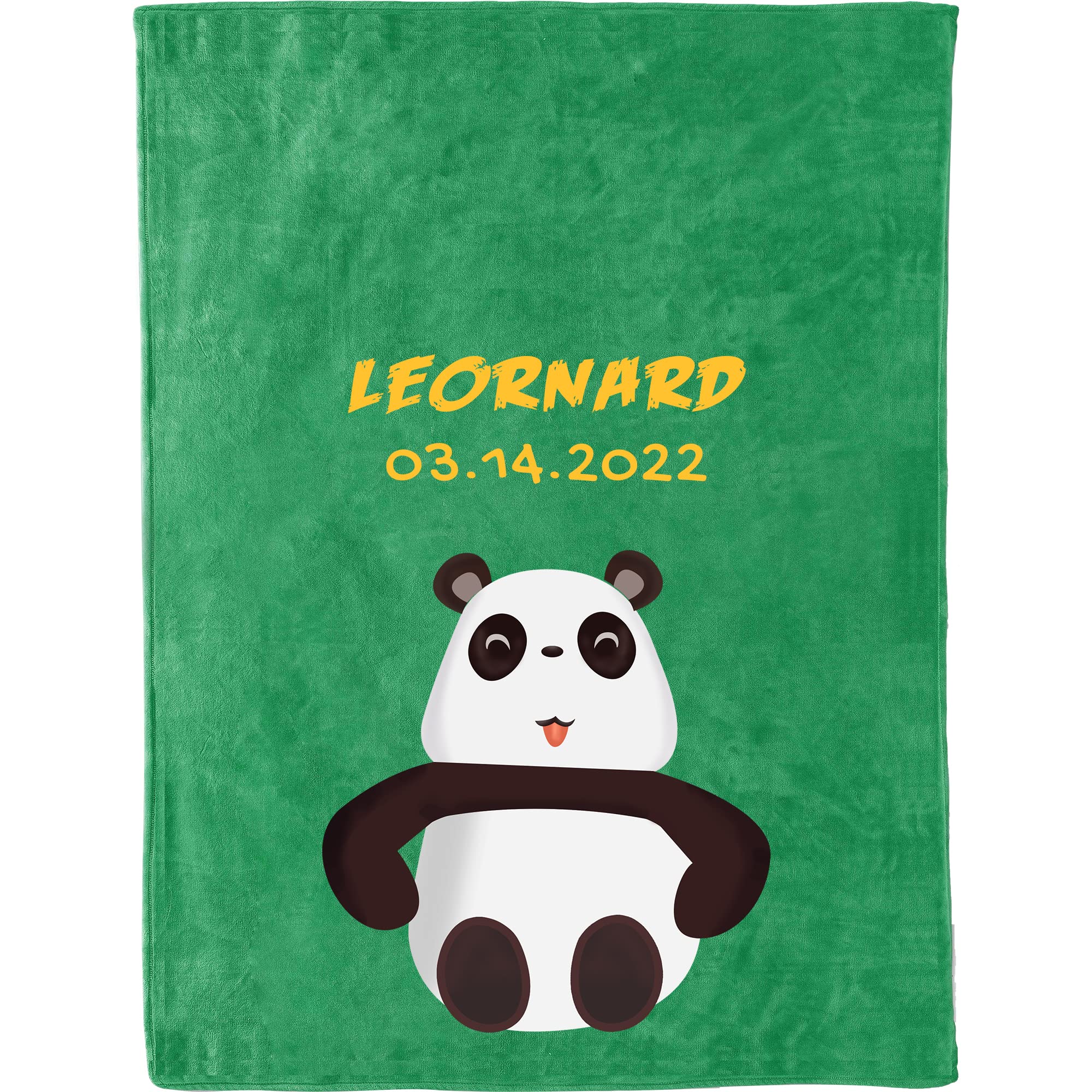 S&H&OU Personalized Baby Blanket for Girls and Boys Customized Name Blanket Information from Newborn Baby's Name Blankets with Animal Fuzzy & Fleece Plushing Gift for New Born Baby, New Dad Mom