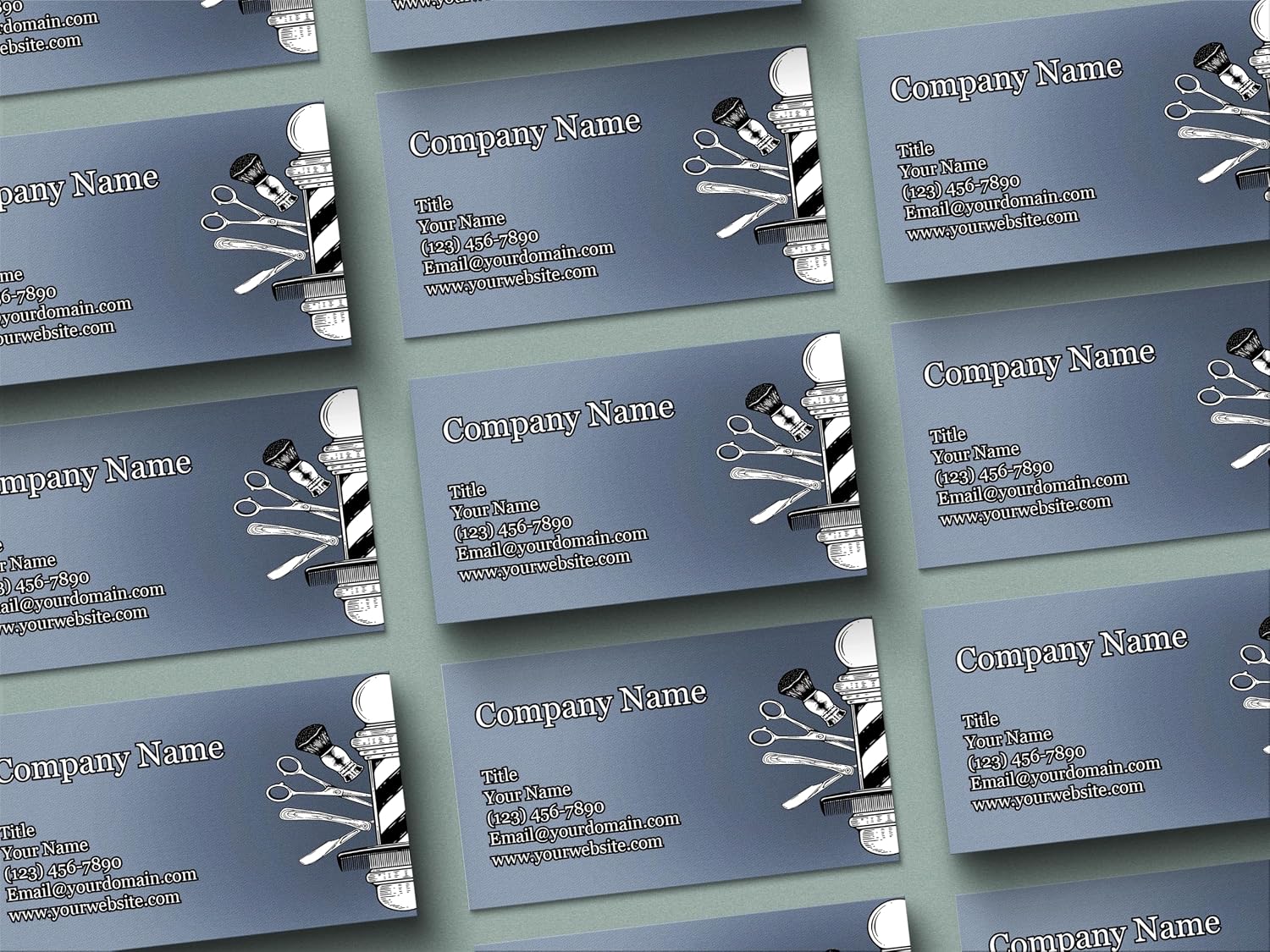 Personalized Business Cards - 3.5" x 2" - Thick Sturdy Cards - Made in the U.S.A. - Great for Salons, Hairdressers, Barbers, Spas, Cosmetology, Nails, Hair Cutting, and More! (Barber Shop)