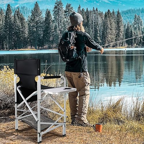 Miniatura 7 de GDGYOFN Silla de maquillaje para artista de maquillaje de 45.6 pulgadas, sillas altas de directores, silla de maquillaje plegable para clientes con