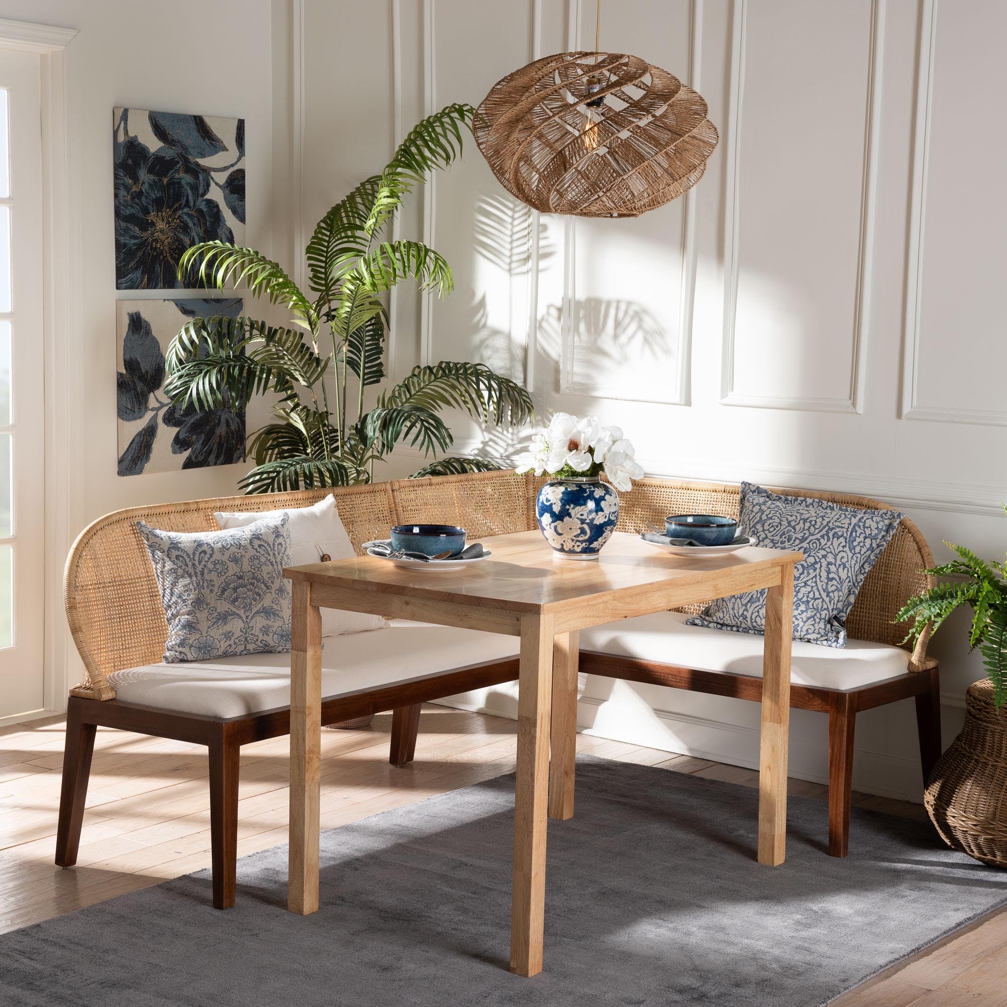 Photo 1 of Bali & pari Okinawa Nook Set - L-Shaped Rattan Corner Benches with Cushions