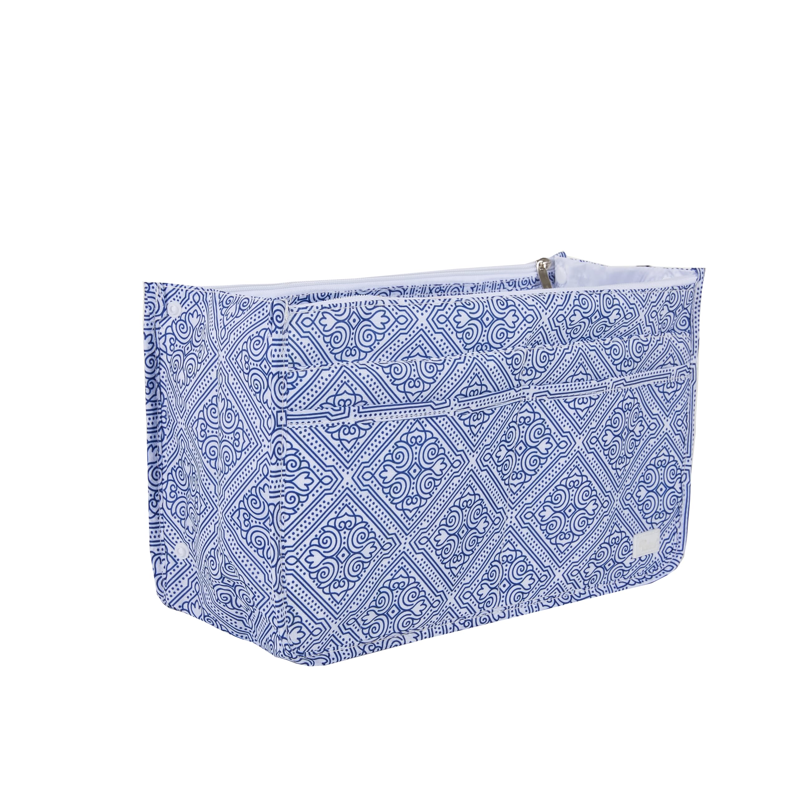 Periea 'Signature' Luxury Handbag Organiser Insert - 3 Sizes - (Blue Mosaic, Large)