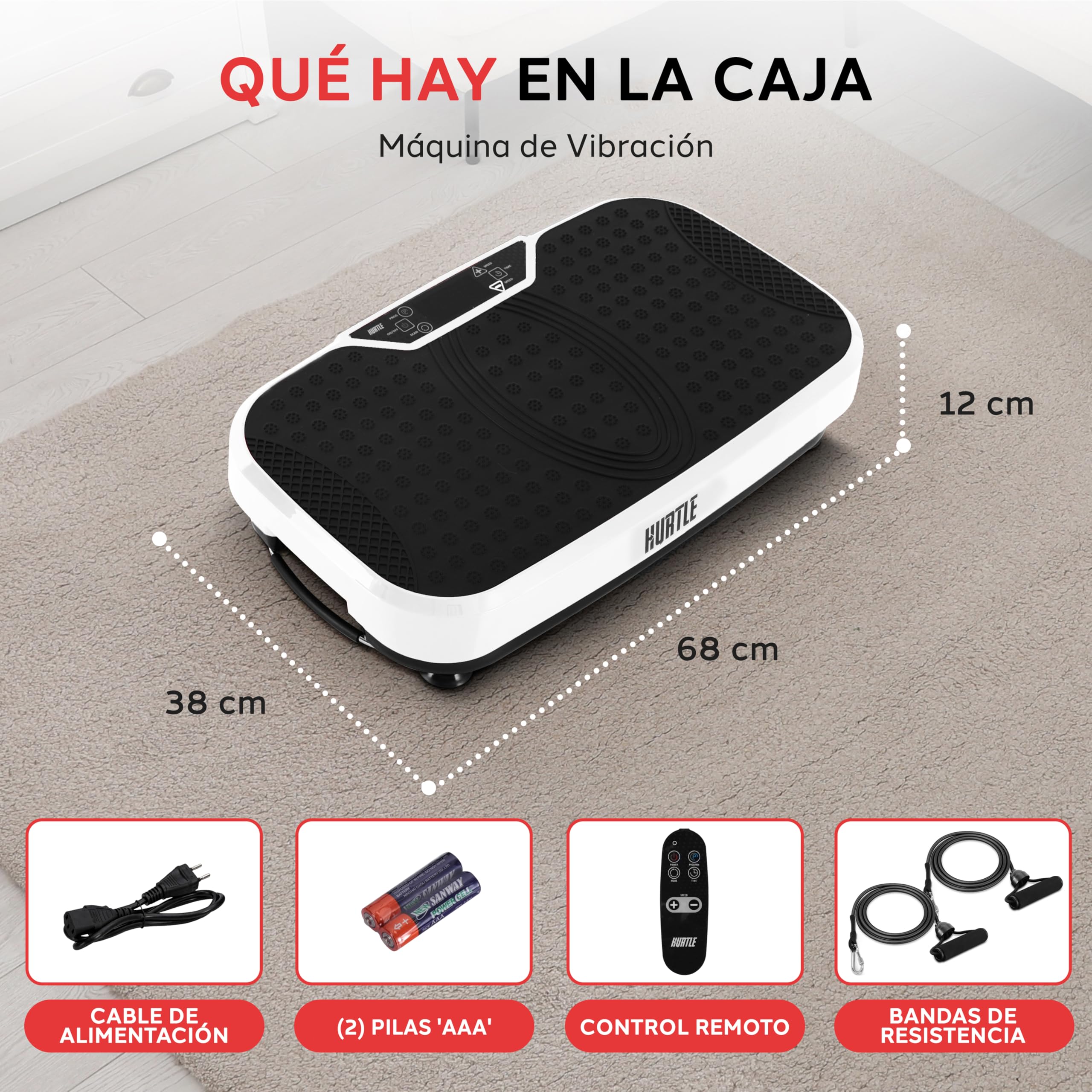 Hurtle Plataforma vibratoria, Fitness, Maquina de Ejercicio, Mando a Distancia, Velocidad Ajustable, Perdida de Peso, Gimnasio en casa