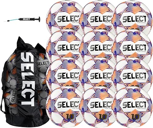 Miniatura 11 de Select Select Numero 10 Balón de Fútbol para Césped de Partido Blanco/Naranja/Púrpura V25 - 1-Ball,Blanco/Naranja/Púrpura V25 - Paquete de 12