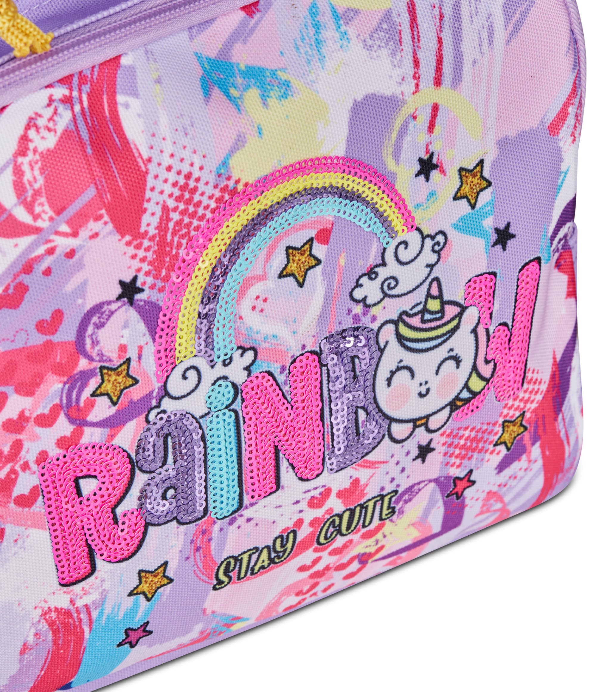 Mitama Zaino Scuola Elementare New Plus Rainbow, Extra Capienza, Bambini e Bambine, Tasca Porta Borraccia, Schienale Imbottito, viola