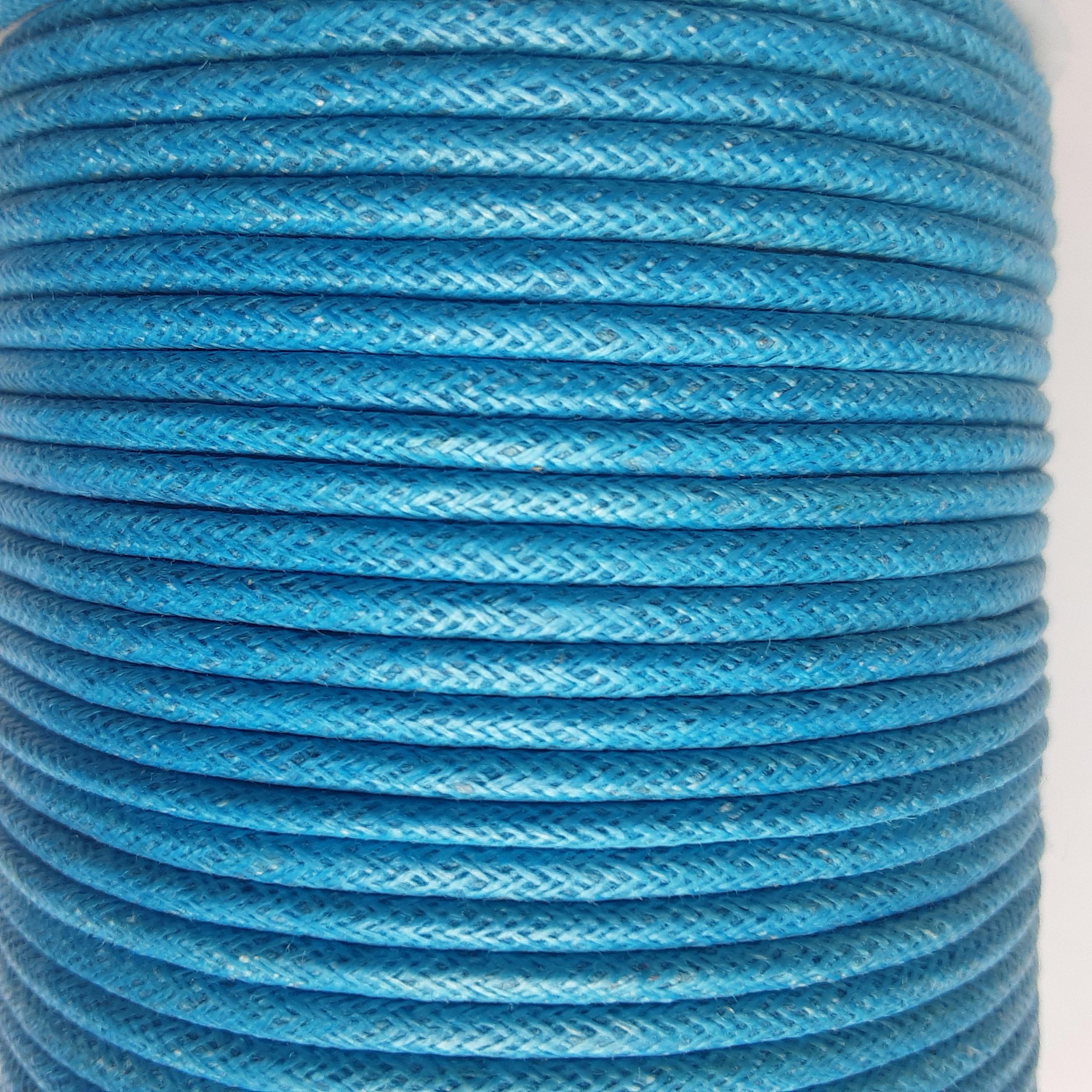 Mart-Mon Teal Cotton Cord Waxed 100% Natural Braided 2Mm Wide 10 Meters, Jewellery Making & Bracelet Necklace Craft,Decorating Stringing (Teal)